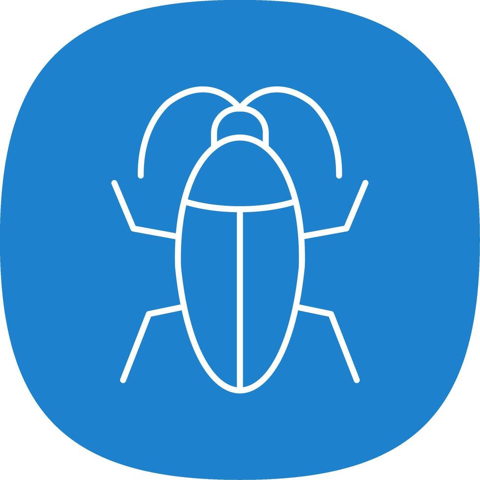 Cockroach Line Curve Icon vector