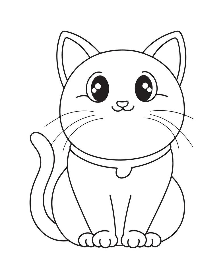 linda gato colorante páginas, gato ilustración, hermosa gato negro y blanco vector