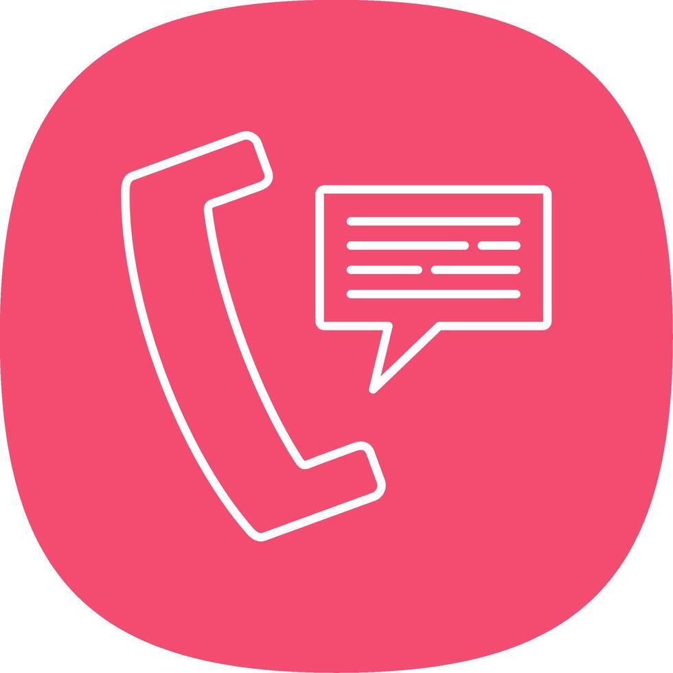 Phone Message Line Curve Icon vector