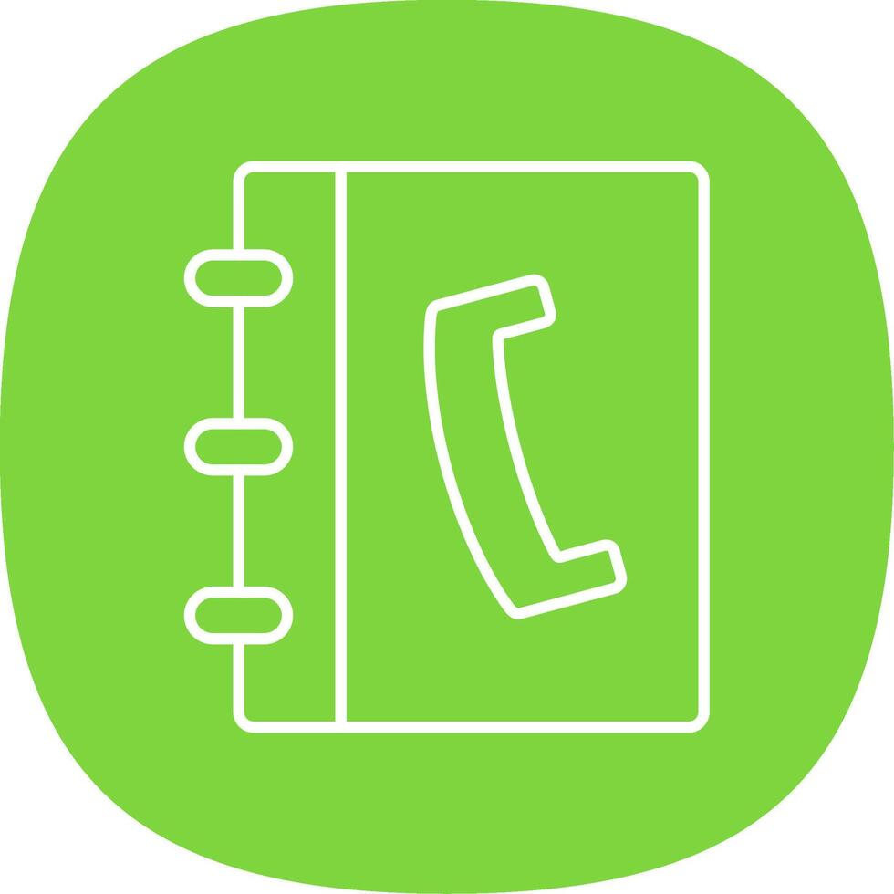 Phonebook Line Curve Icon vector
