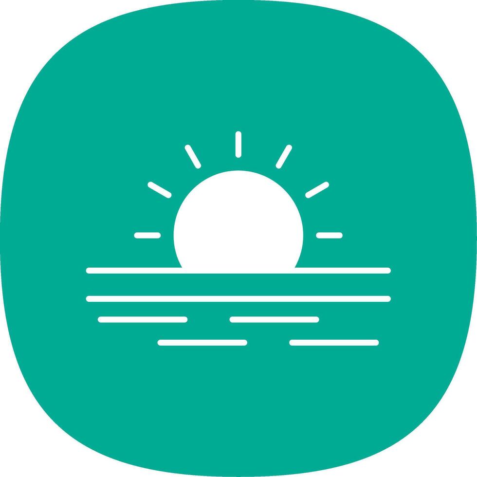 Ramadan Sunrise Line Two Color Icon vector