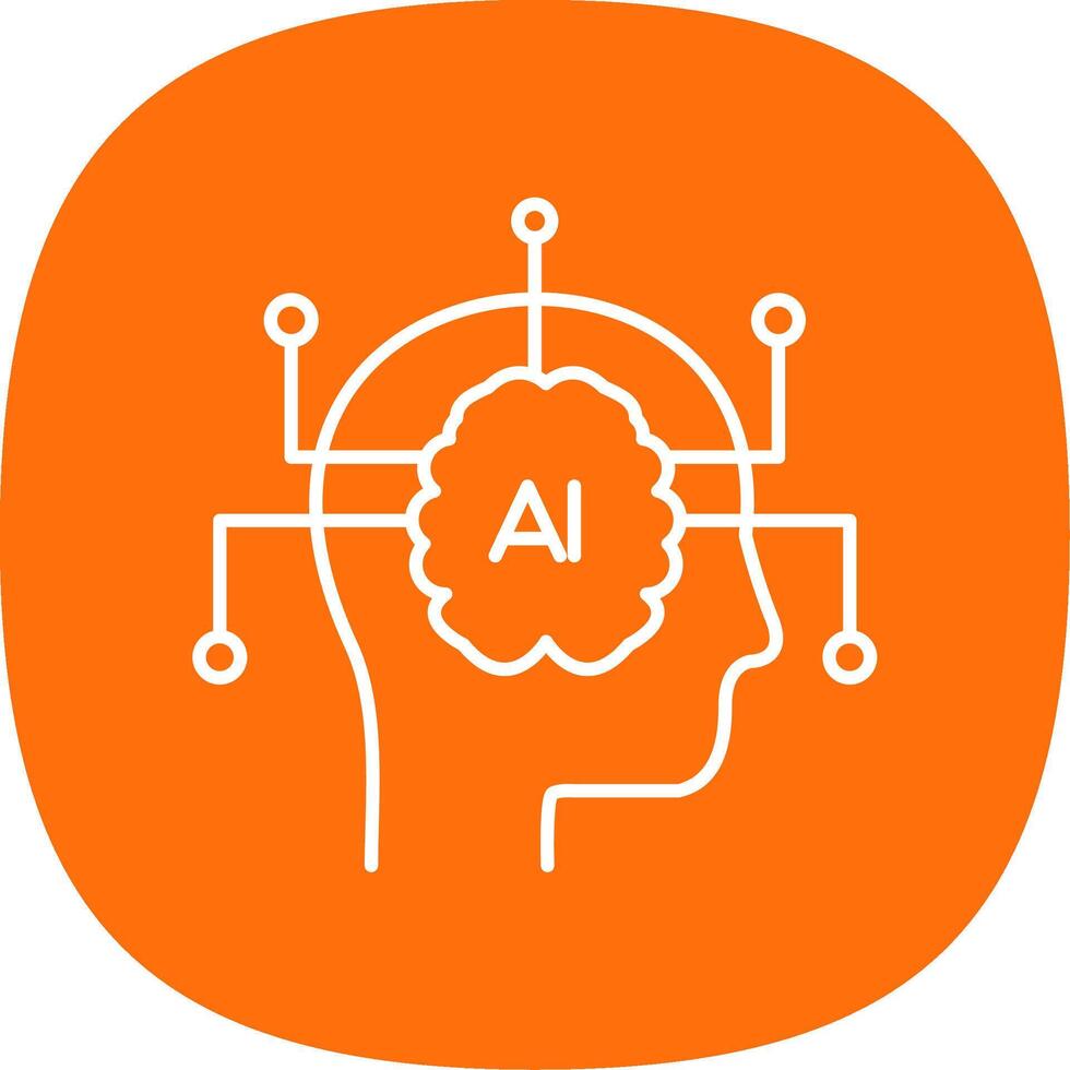 Artificial Intelligence Line Curve Icon vector