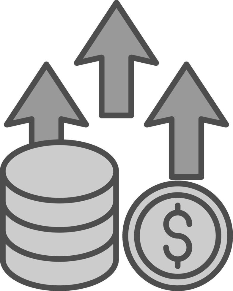 dinero lucro relleno icono vector