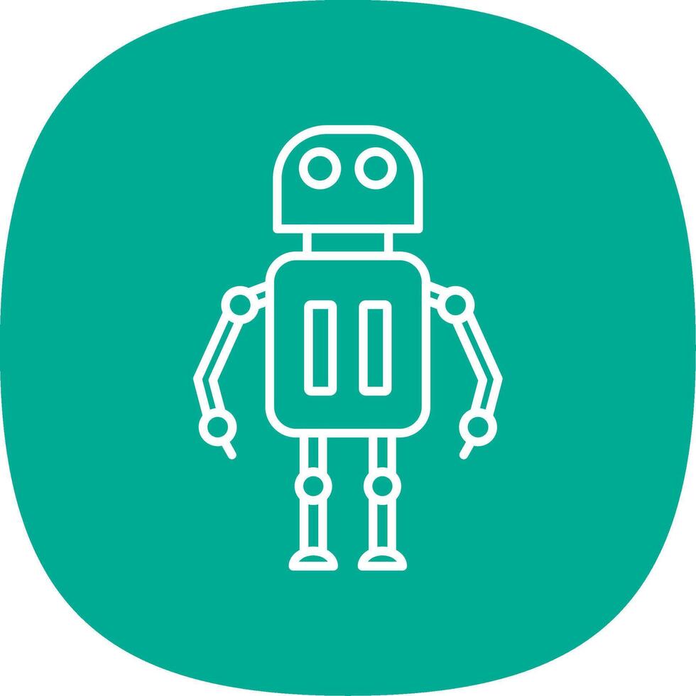 Robot Line Curve Icon vector