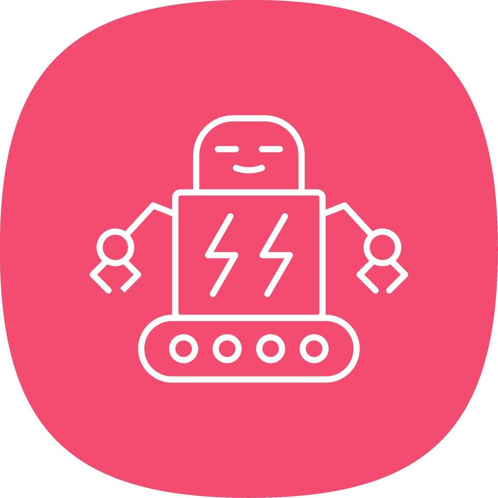 Robot Line Curve Icon vector