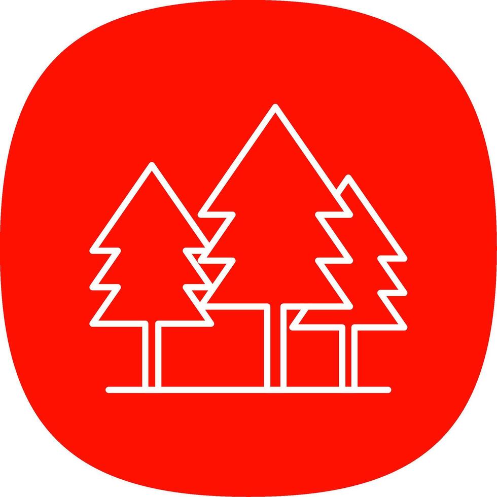 Tree Line Curve Icon vector