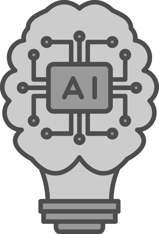 Artificial Intelligence Fillay Icon vector