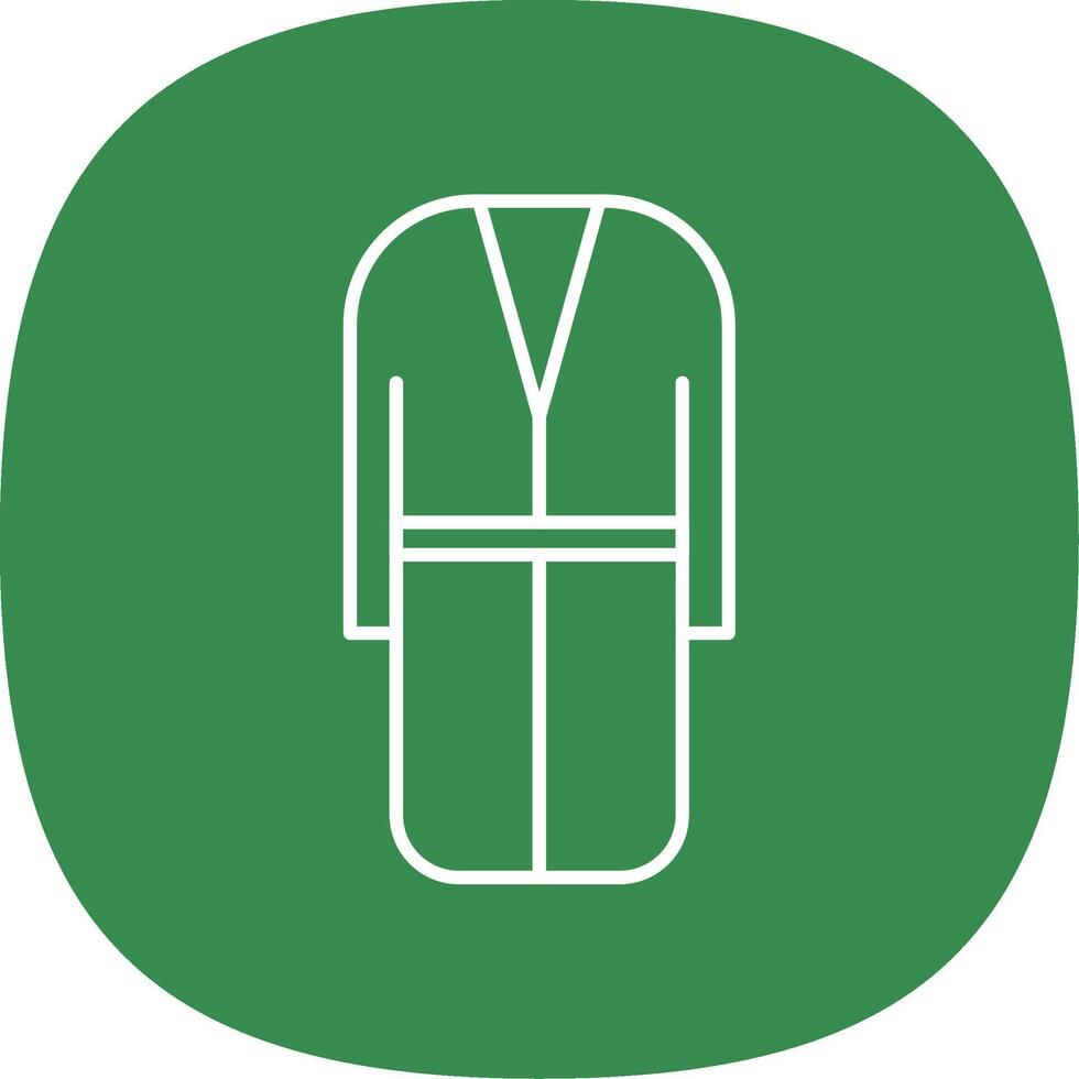 Bath Robe Line Curve Icon vector