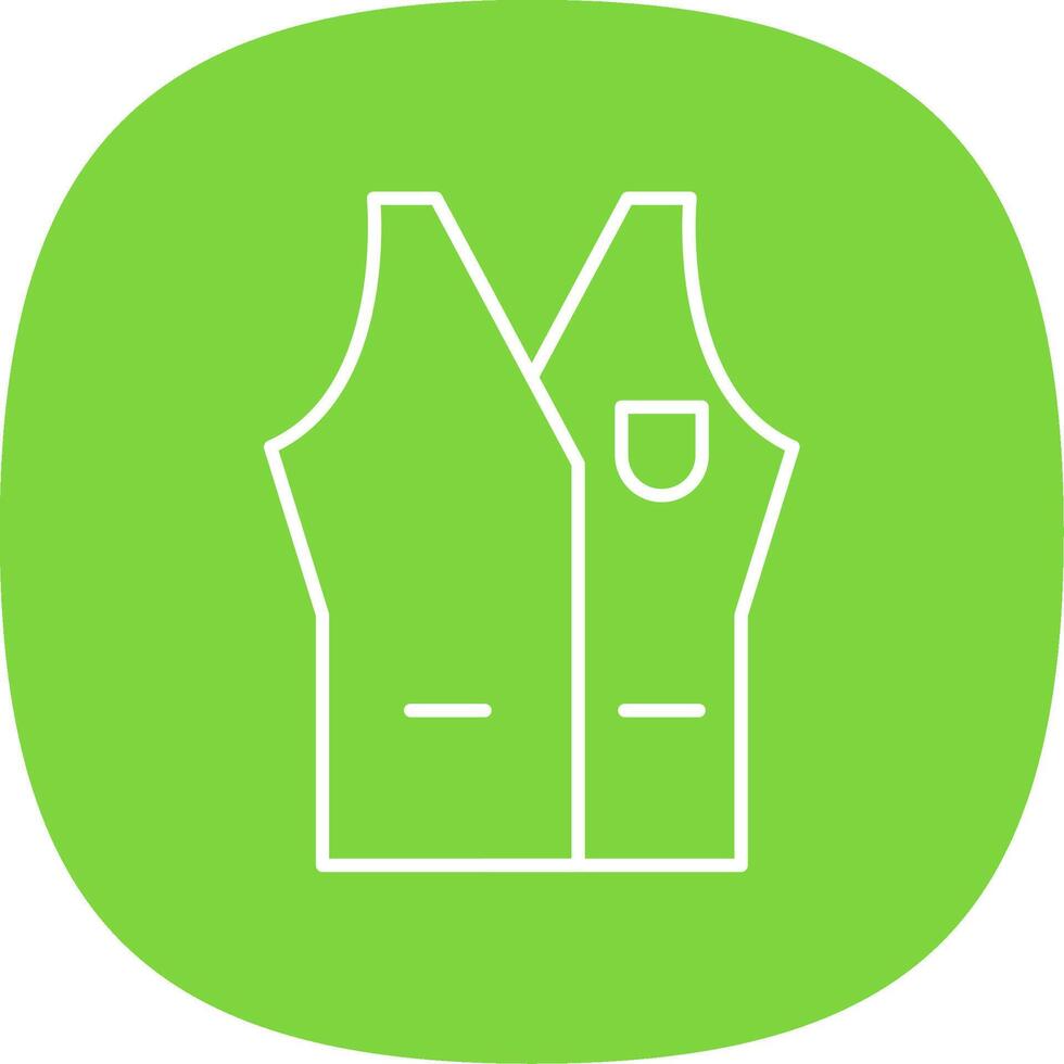 Vest Line Curve Icon vector