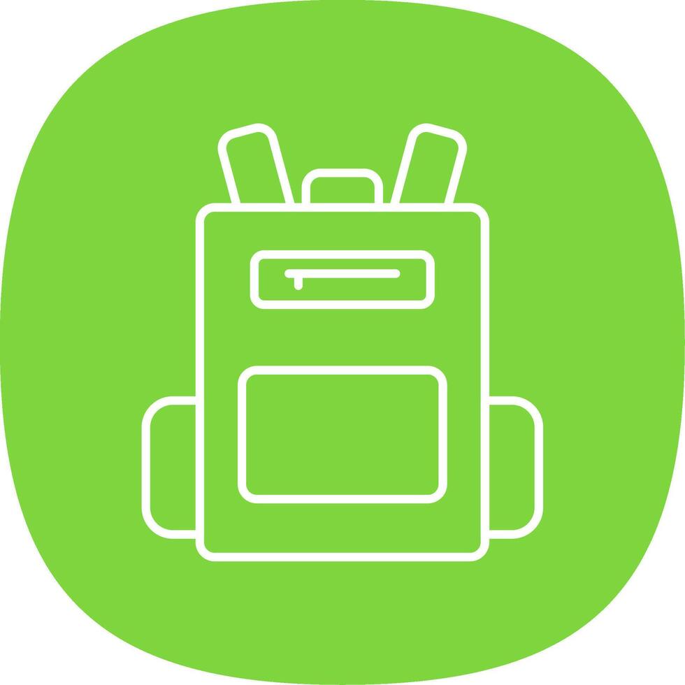 Backpack Line Curve Icon vector