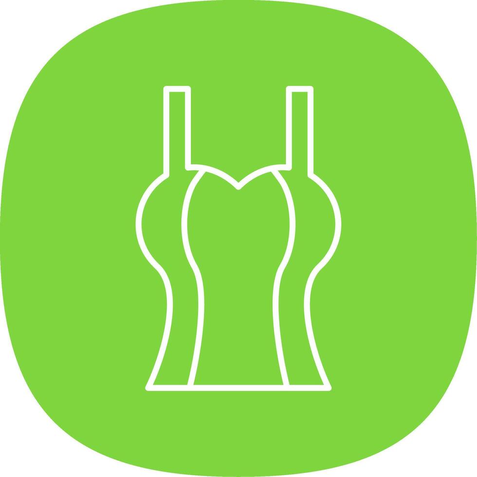 Tanktop Line Curve Icon vector