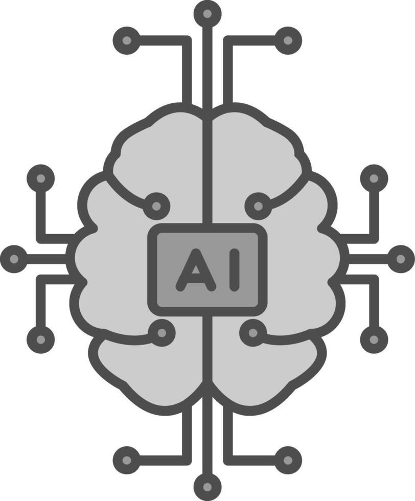 Artificial Intelligence Fillay Icon vector