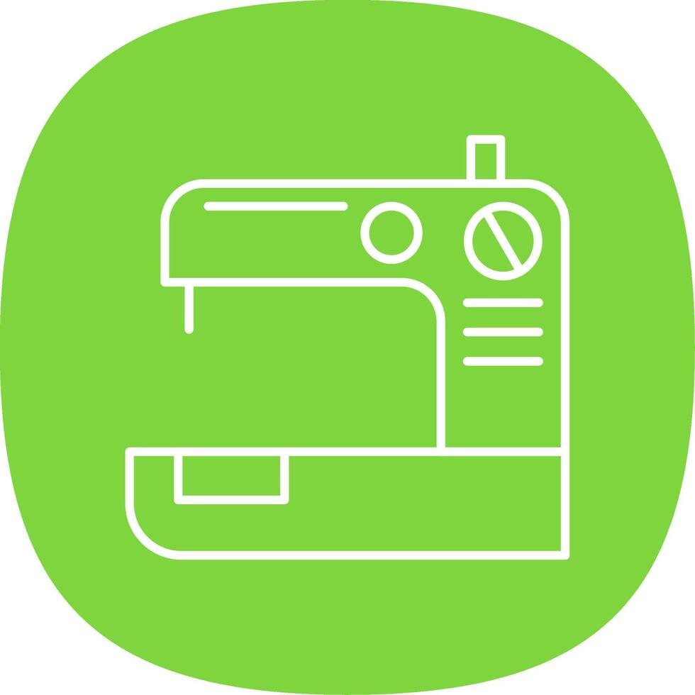 Sewing Machine Line Curve Icon vector