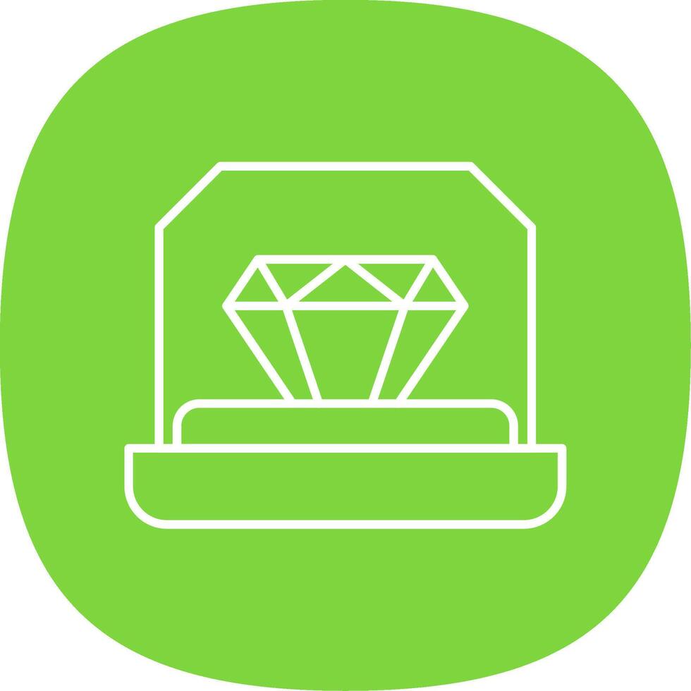 Engagement Ring Line Curve Icon vector