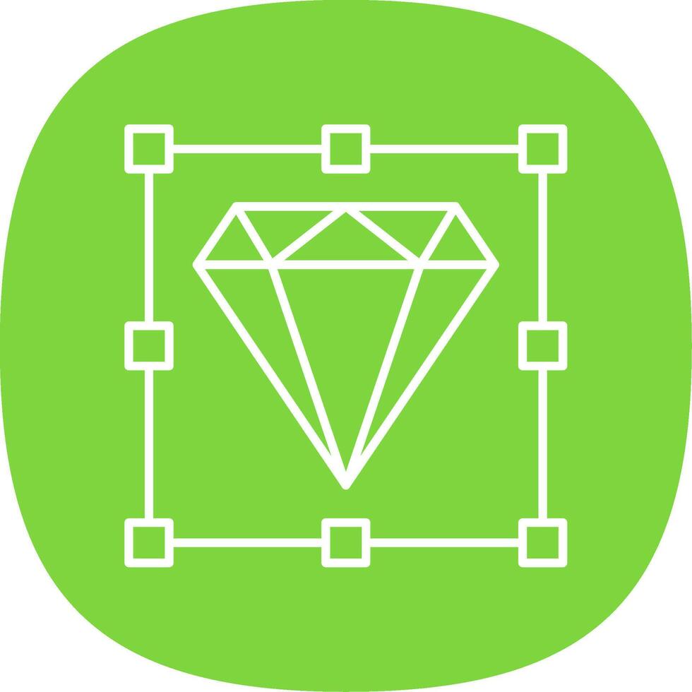 diamante línea curva icono vector