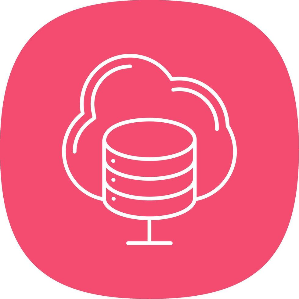 Cloud Server Line Curve Icon vector