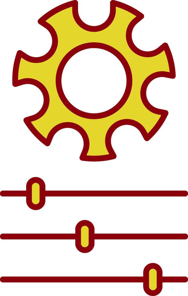 Gear Line Two Color Icon vector