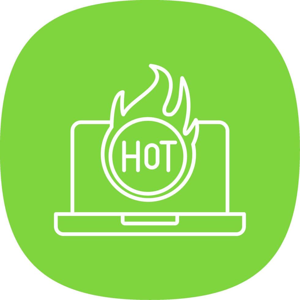 Hot Line Curve Icon vector