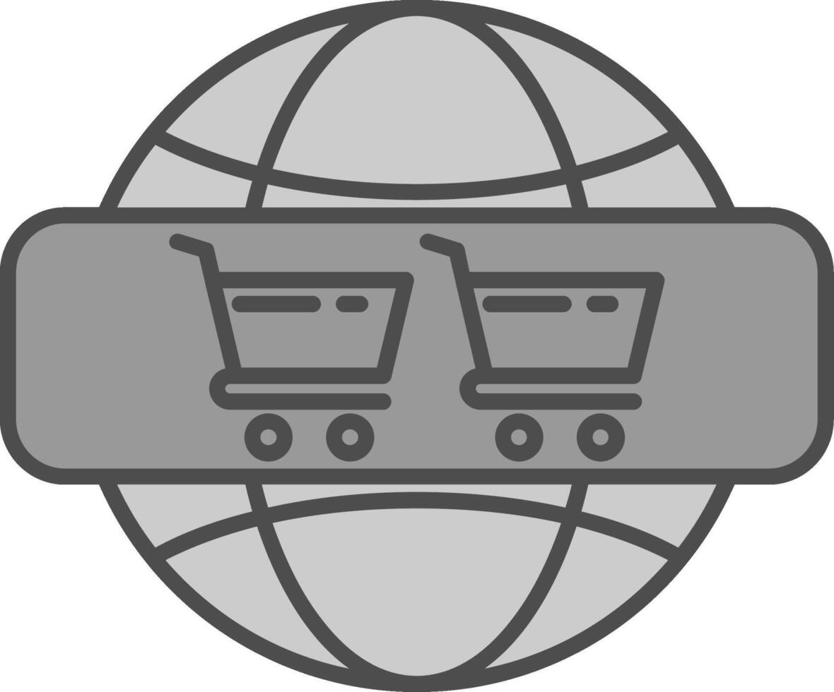 en línea compras relleno icono vector