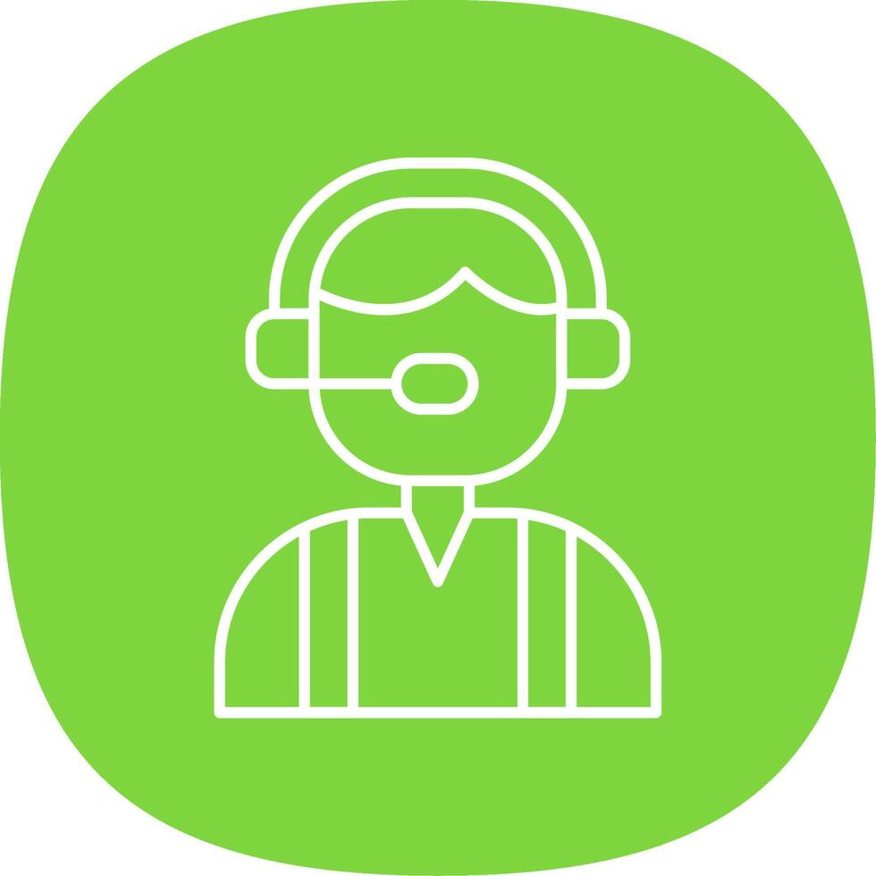 Customer Service Line Curve Icon vector