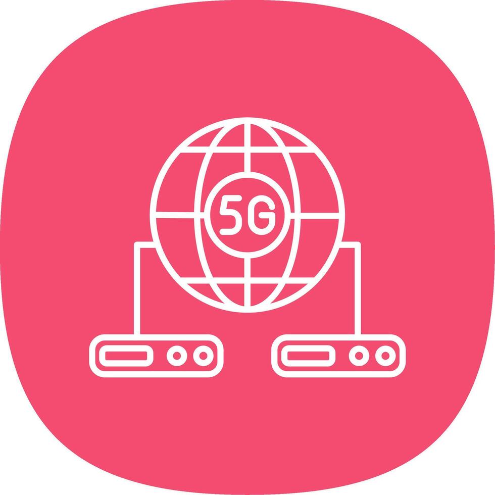 Big Data Line Curve Icon vector