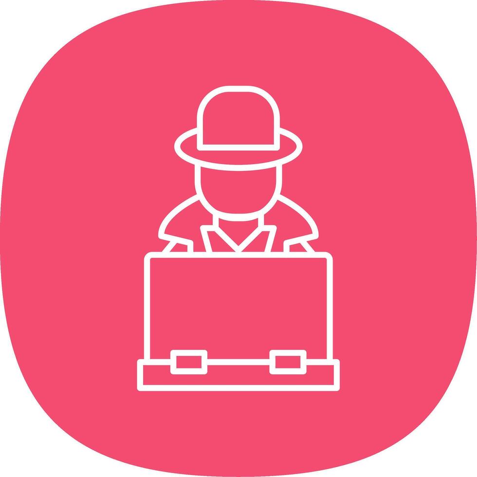 Hacker Line Curve Icon vector