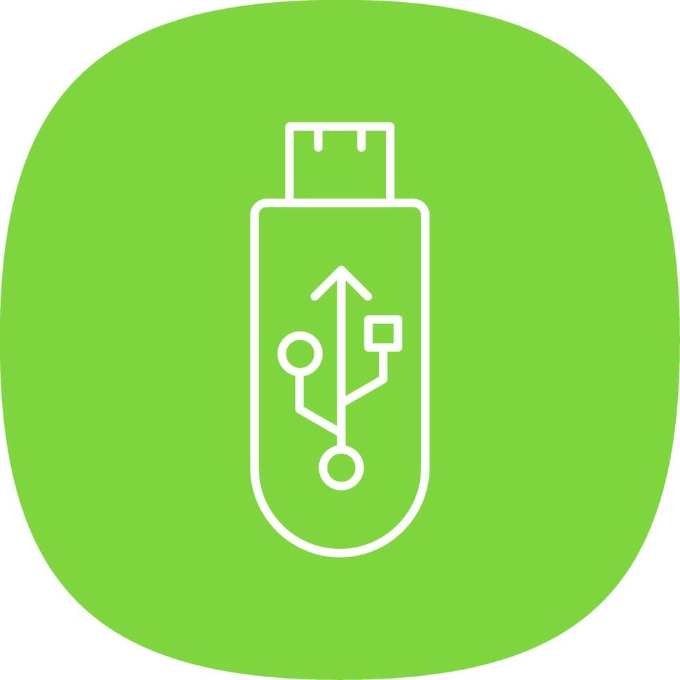 Usb Line Curve Icon vector