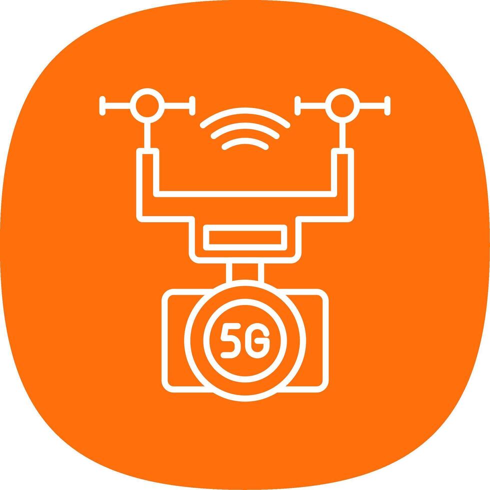 Smart Drone Line Curve Icon vector