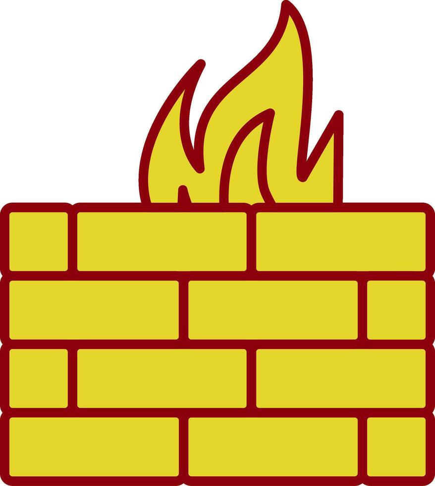 Firewall Line Two Color Icon vector