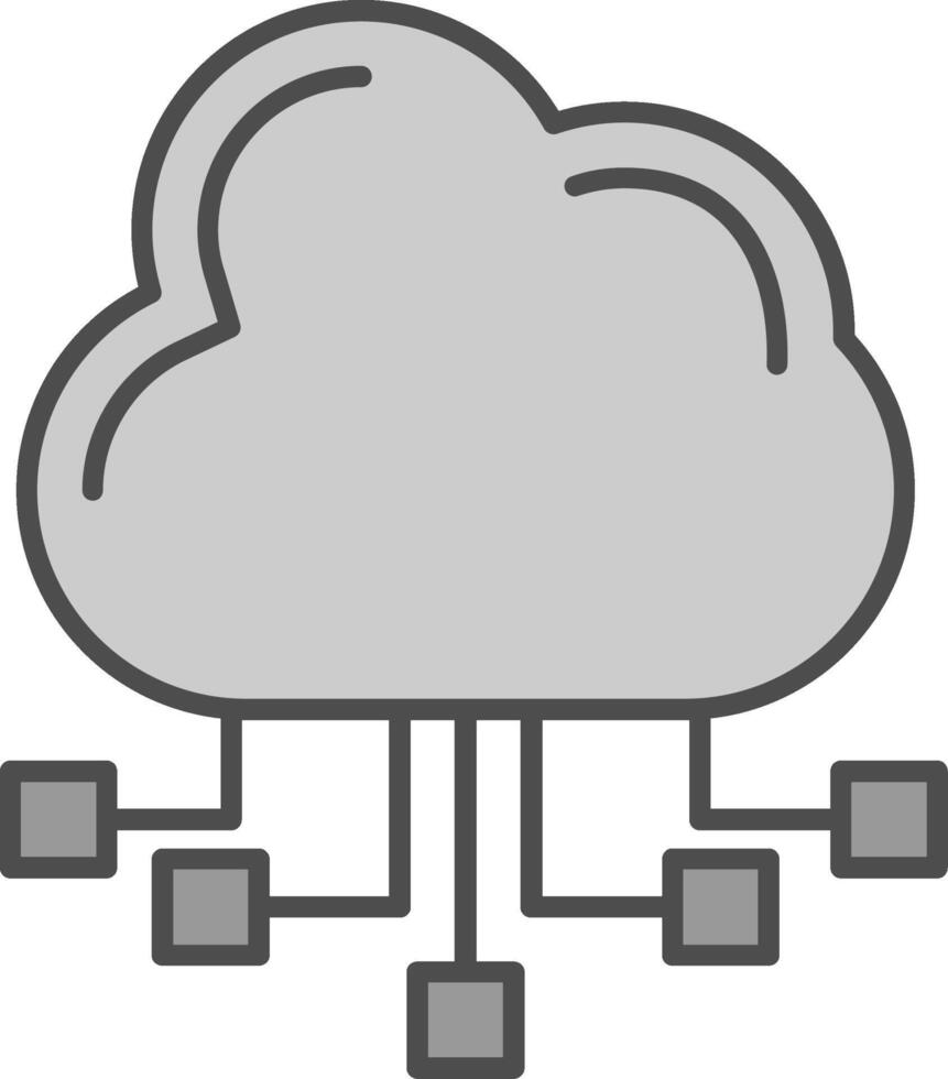 nube servidor relleno icono vector