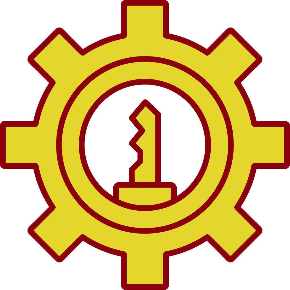 Gear Line Two Color Icon vector
