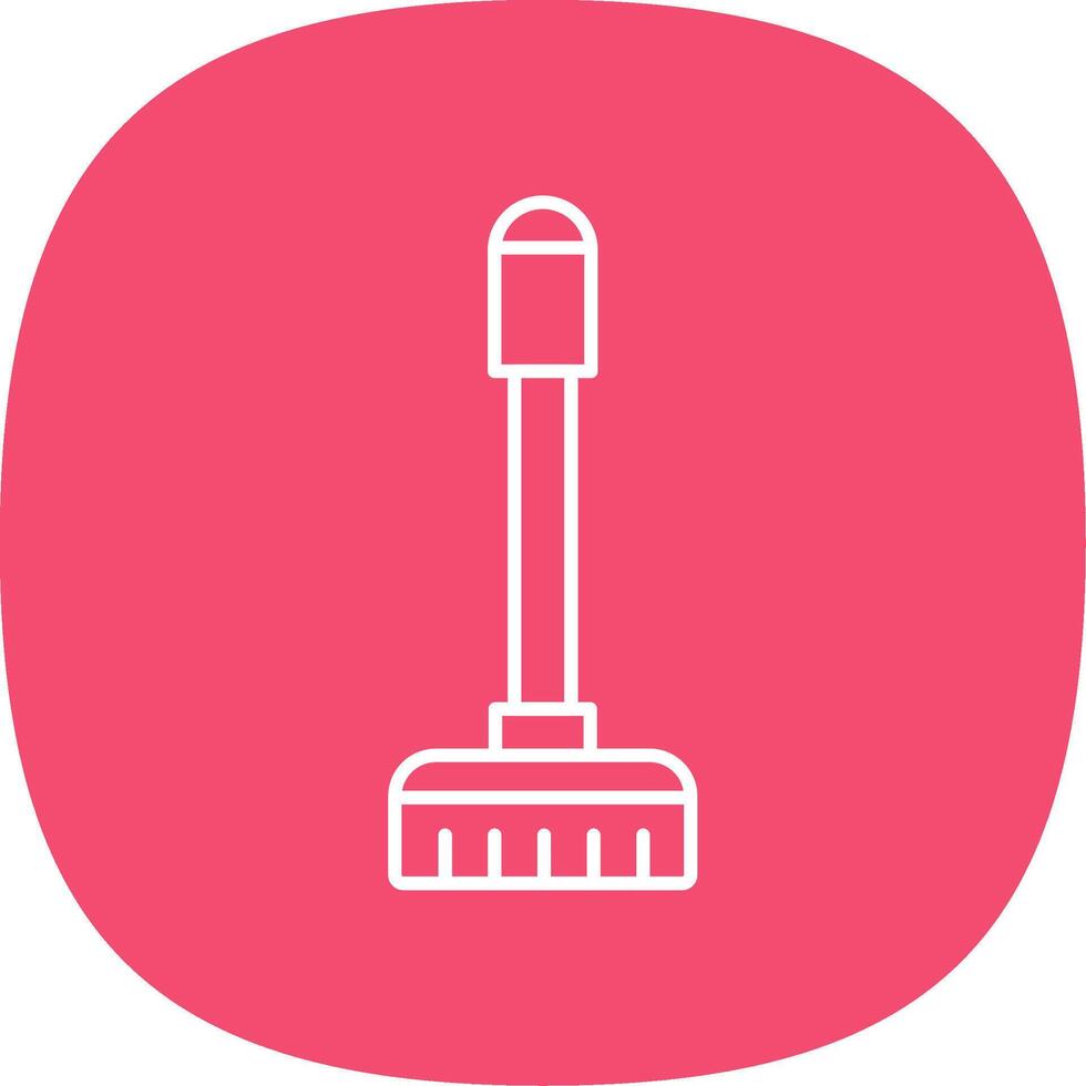 Floor Mop Line Curve Icon vector