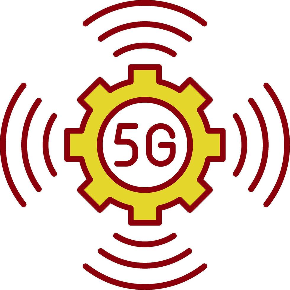 5G Line Two Color Icon vector