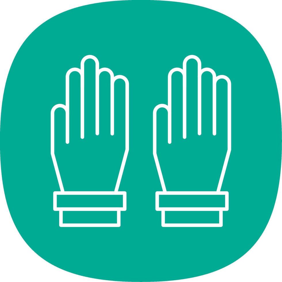 Glove Line Curve Icon vector