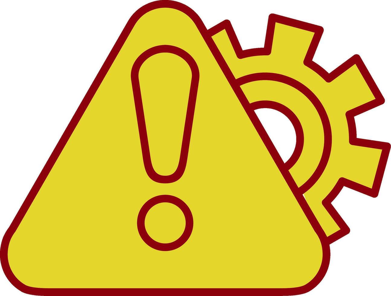 Warning Sign Line Two Color Icon vector