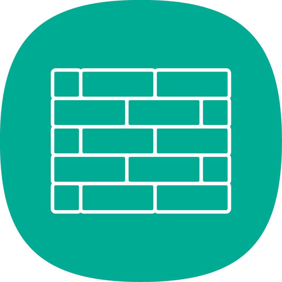 Brickwall Line Curve Icon vector