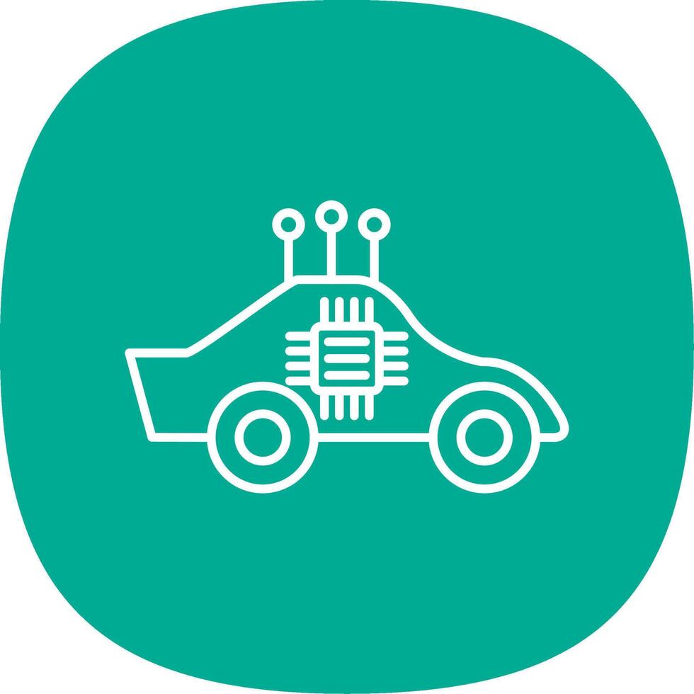 Autonomous Car Line Curve Icon vector