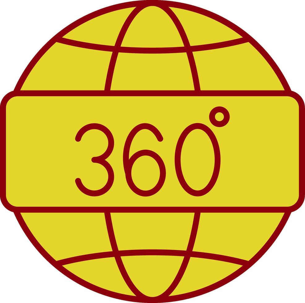 360 View Line Two Color Icon vector
