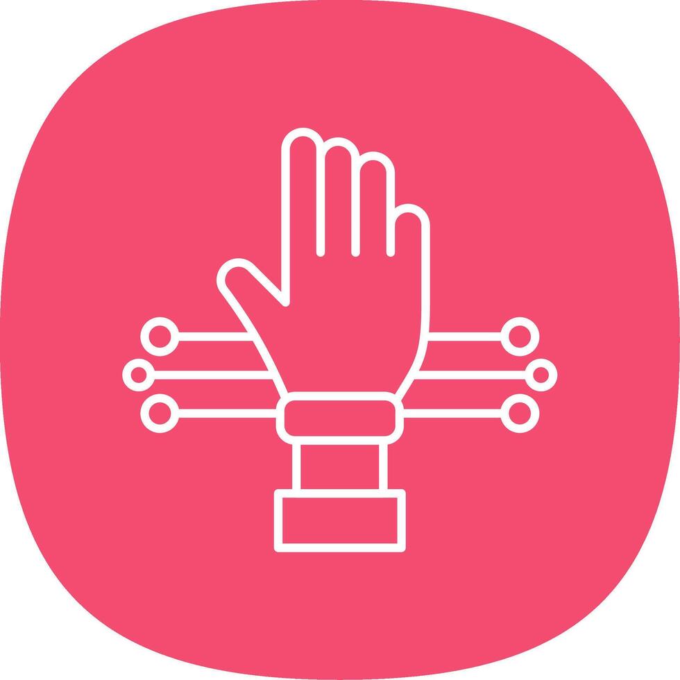 Glove Line Curve Icon vector