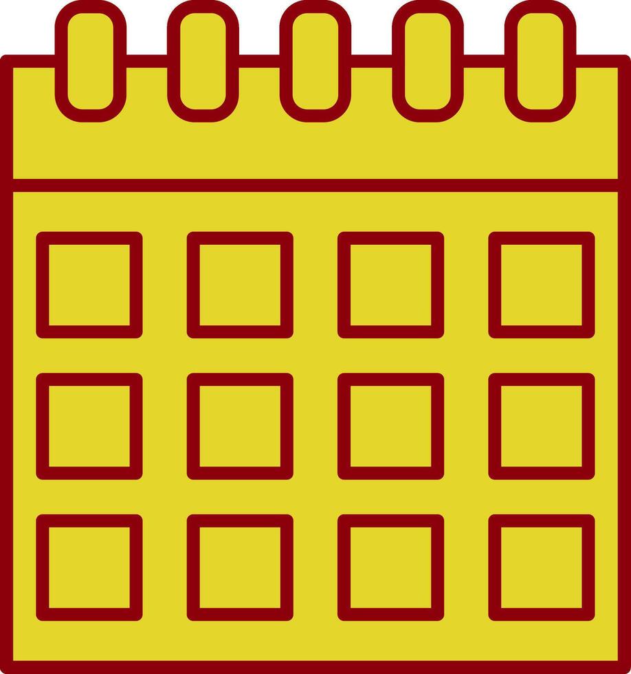 icono de dos colores de línea de calendario vector