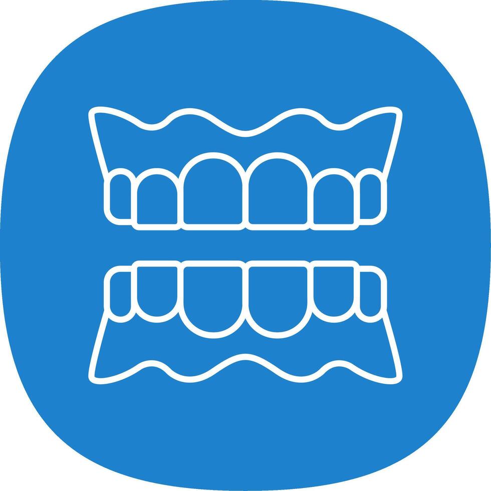 Denture Line Curve Icon vector