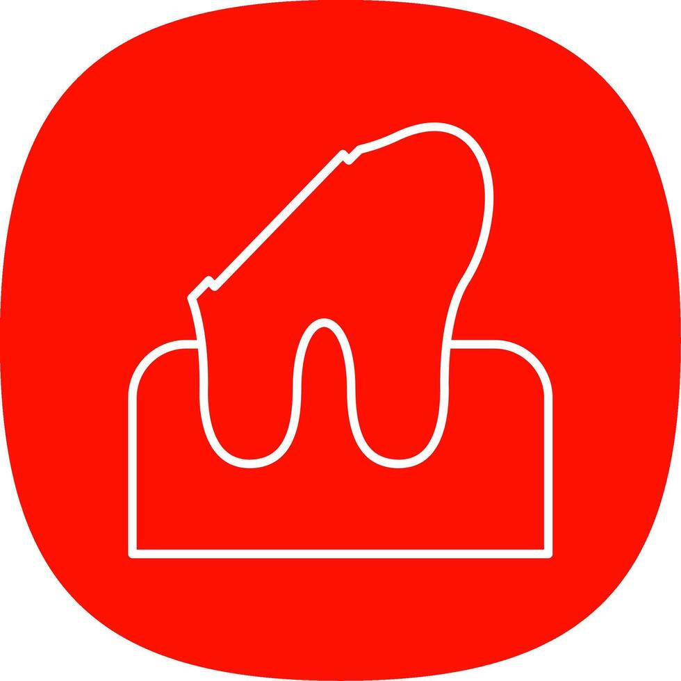 Dental Caries Line Curve Icon vector