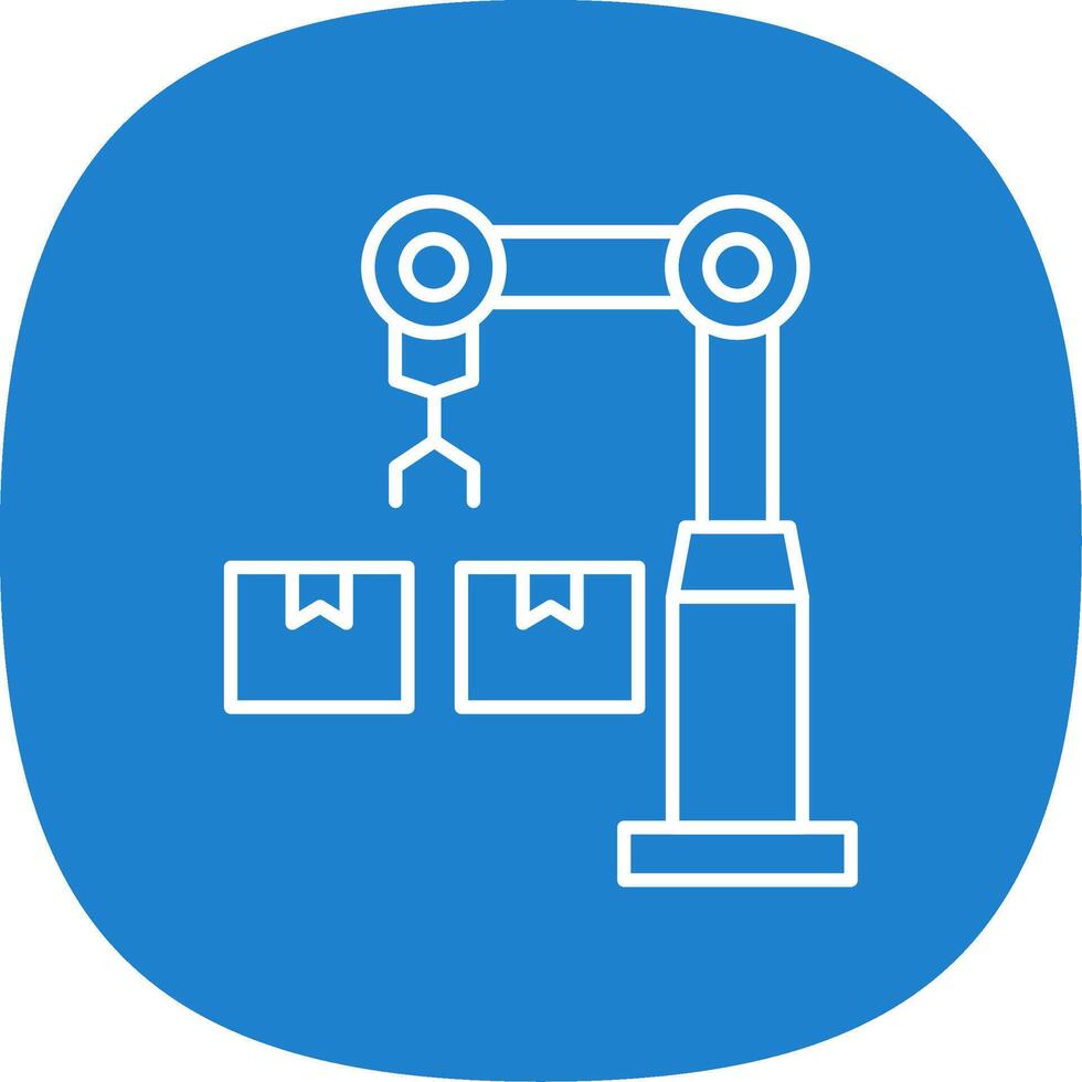 industrial robot línea curva icono vector