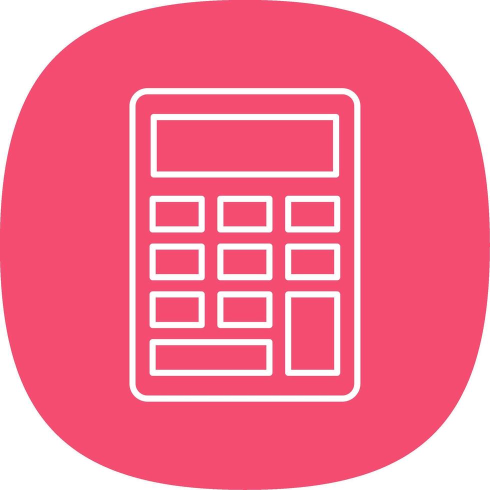 Calculator Line Curve Icon vector