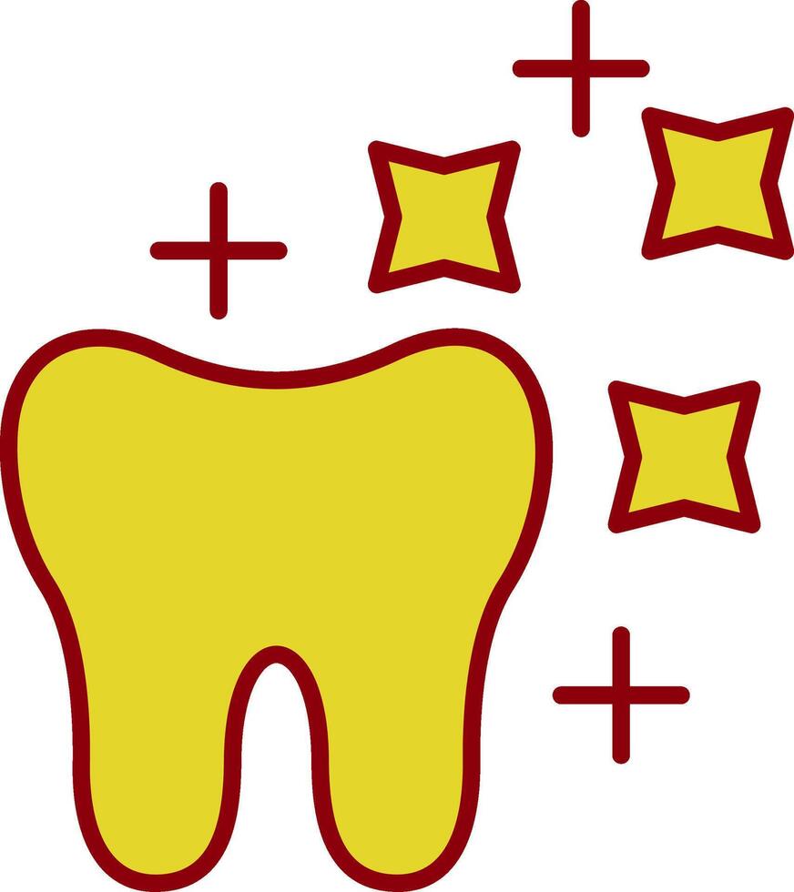 diente blanqueo línea dos color icono vector