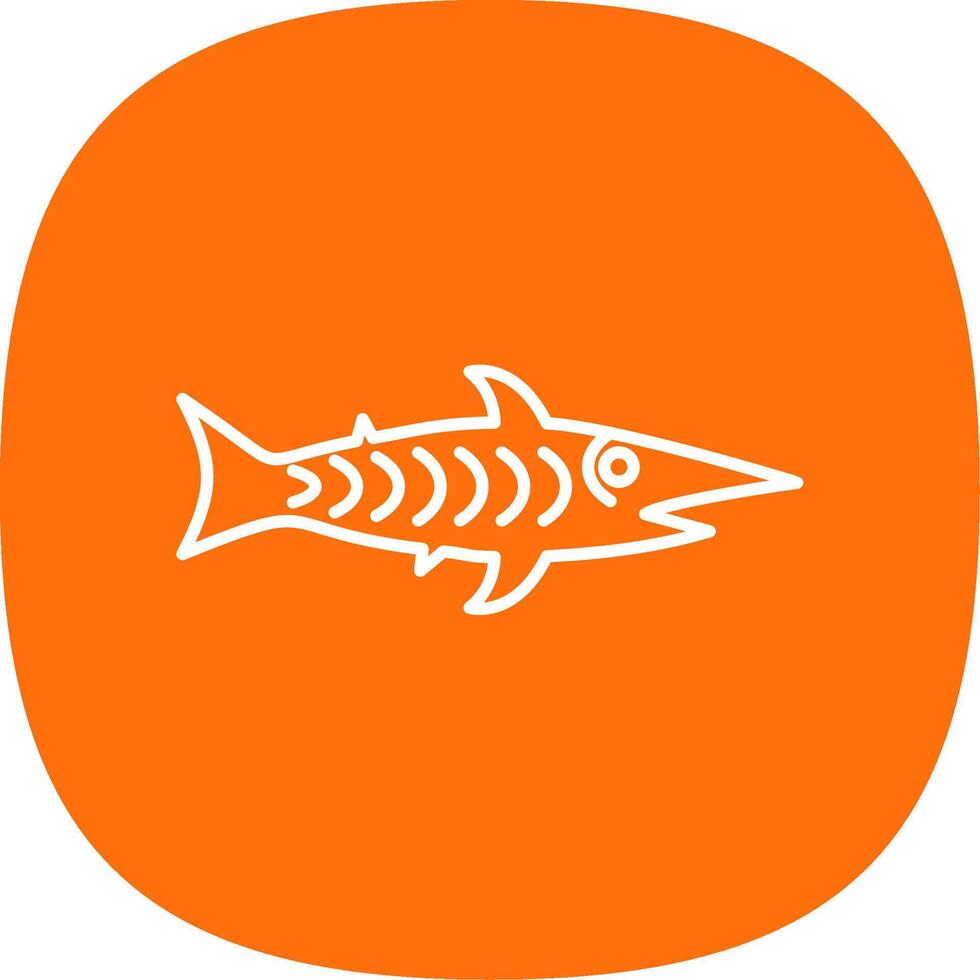 shark Line Curve Icon vector