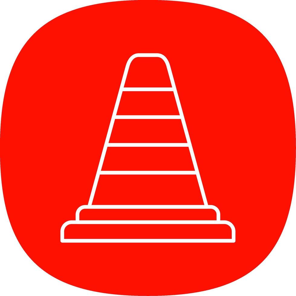 Traffic Cone Line Curve Icon vector