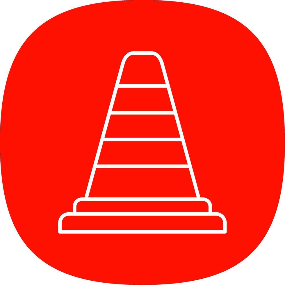 Traffic Cone Line Curve Icon vector