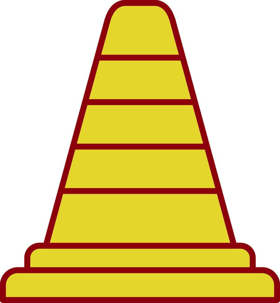 Traffic Cone Line Circle Icon vector
