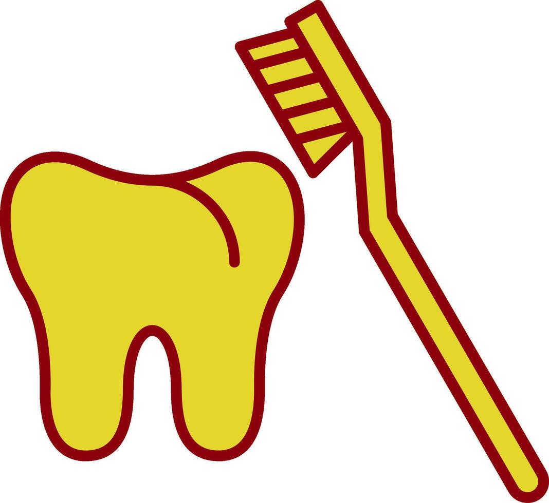 Toothbrush Line Two Color Icon vector